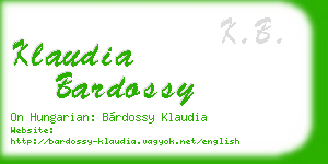 klaudia bardossy business card