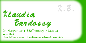 klaudia bardossy business card